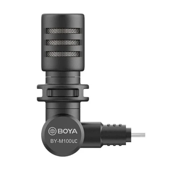 BOYA Mininature Condenser Smartphone Mic with Type-C Connector - Black
